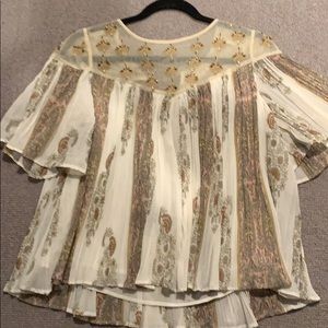 Flowy blouse with beading detail